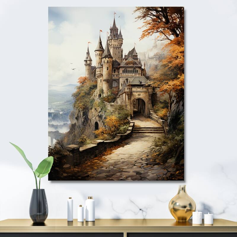 Designart "Castles Medieval Splendor Rich" Castles Wall Decor Bed